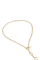Madison Three Ring Chain Necklace, 18k Gold